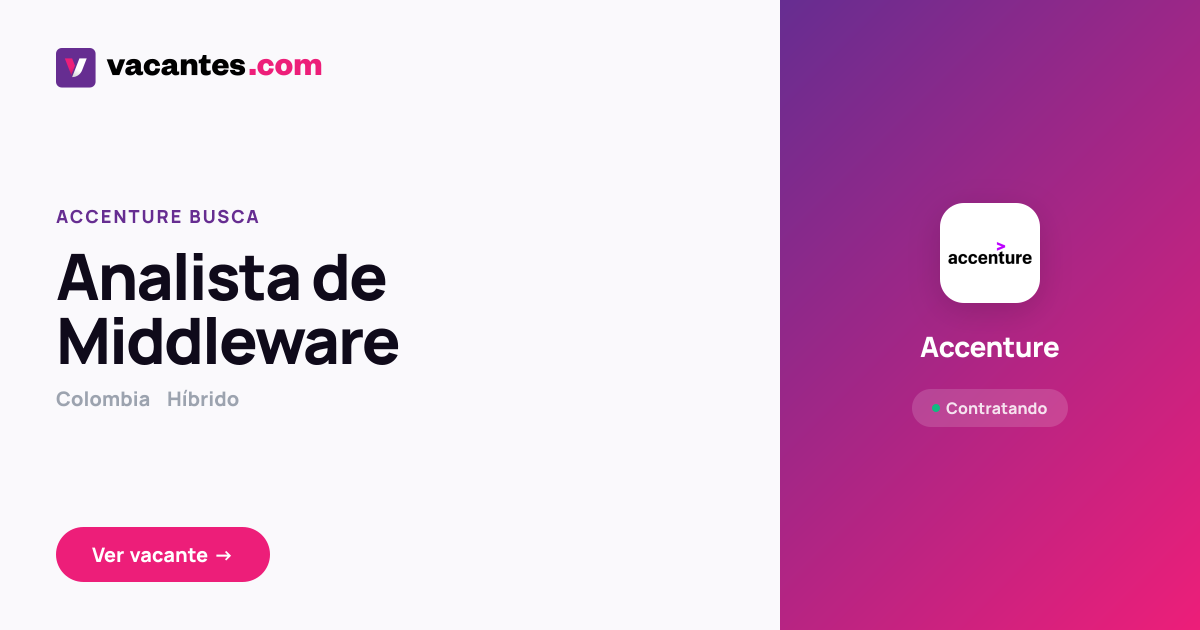 Analista de Middleware - Accenture | Vacantes.com